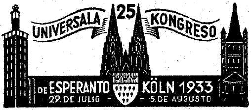 Klischee (Logo) des 25. UK (Universala Kongreso de Esperanto) Kln 1933